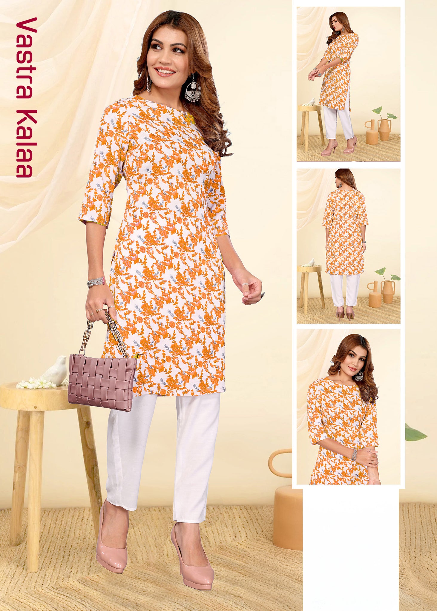 Orange Delta Kurti